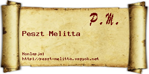 Peszt Melitta névjegykártya